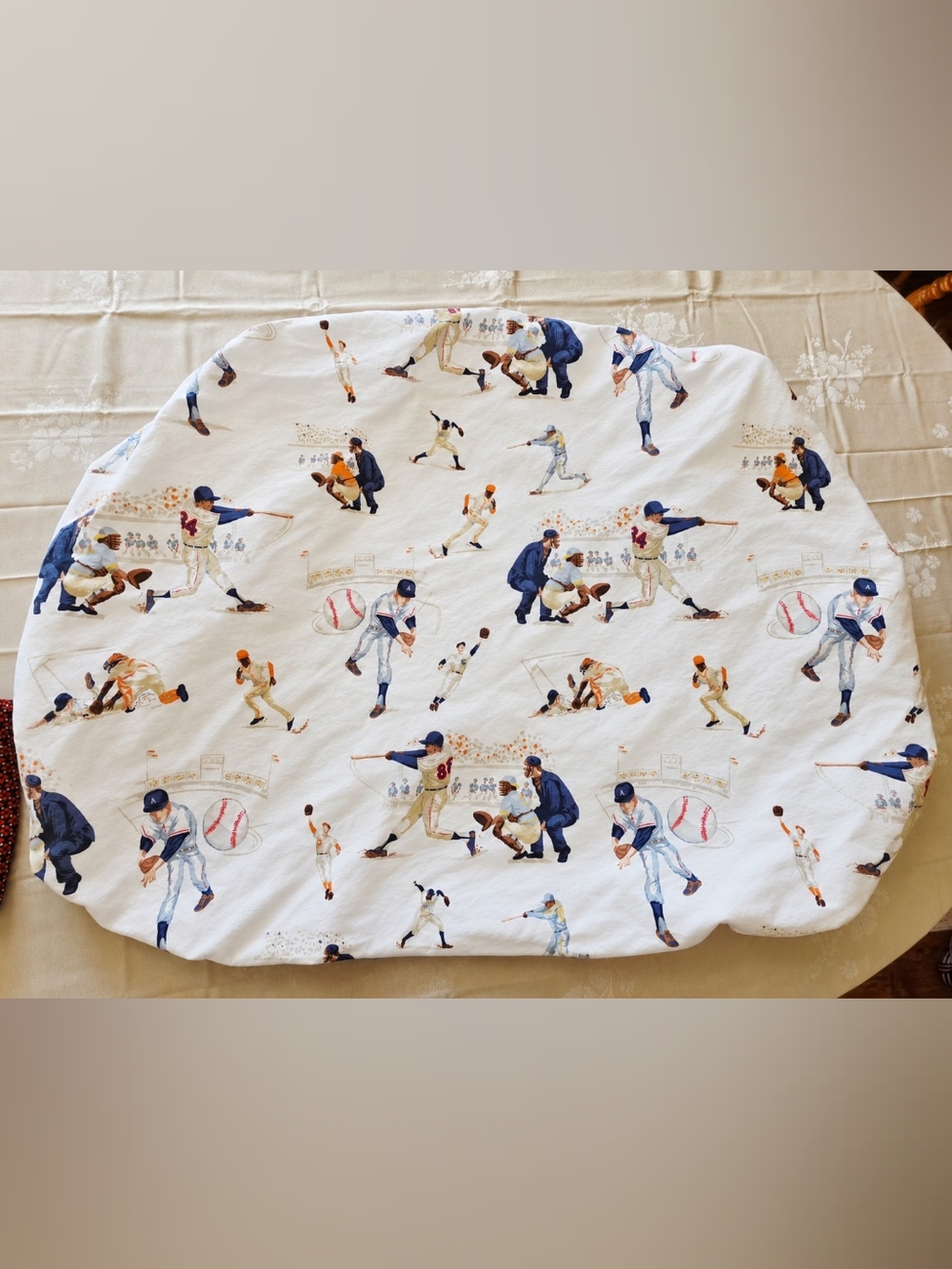 RETIRED | Pottery Barn Kids Baseball 100% Organic Cotton Crib Fitted Sheet